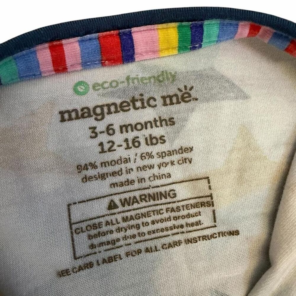Magnetic Me Blue, Yellow, and Teal Star Print Baby Onesie - Picture 3 of 3
